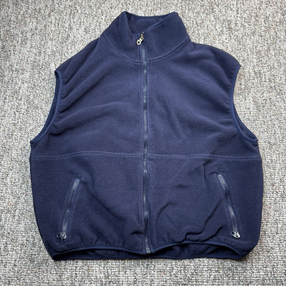 Timberland Vest Womens XL Fleece Full Zip Blue Hiking Outdoors